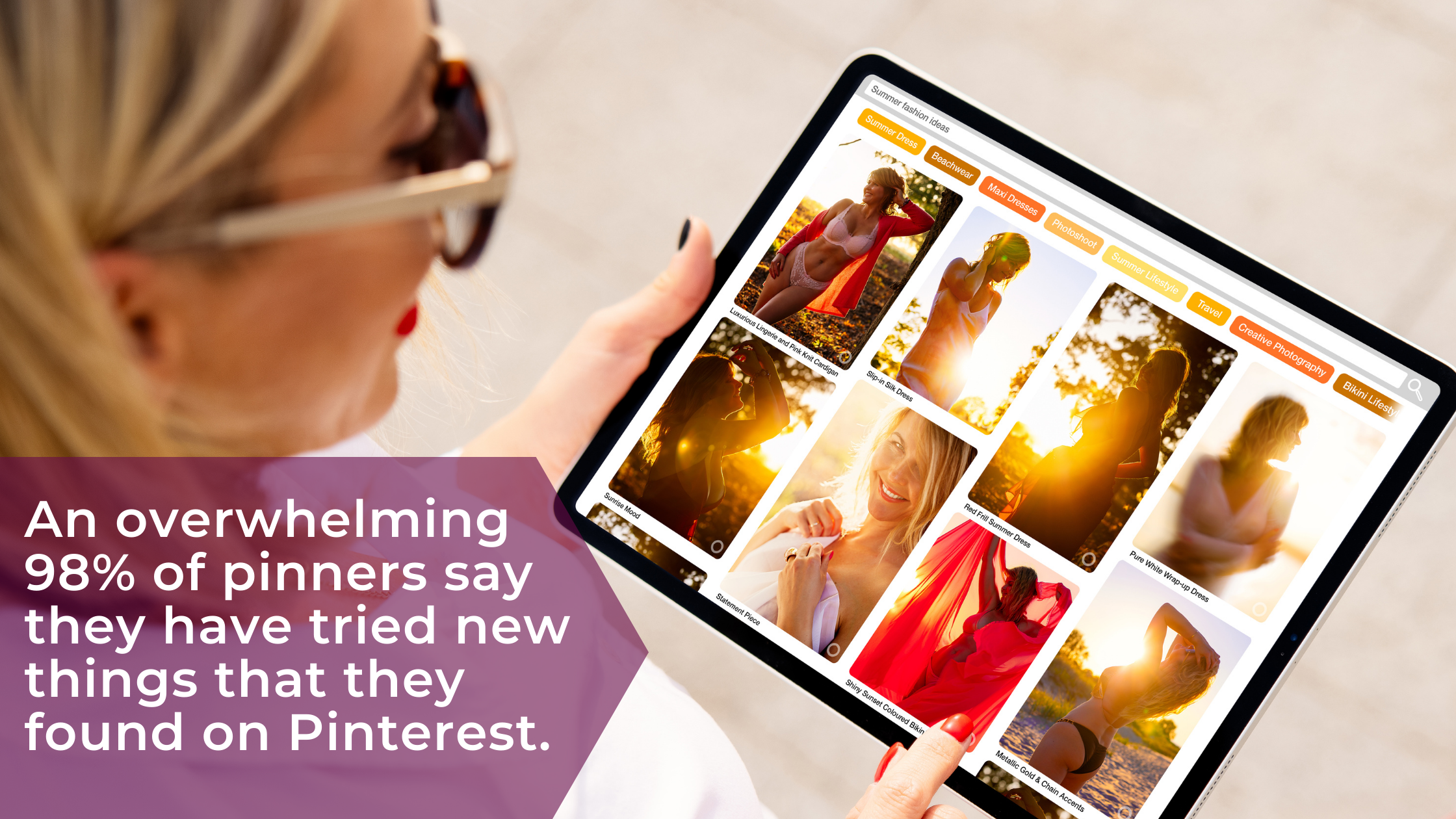 98% of pinners have tried new things they found on pinterest